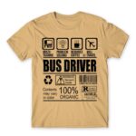 Bus Driver Facts Sand Men's T-shirt for Bus Driver, Work