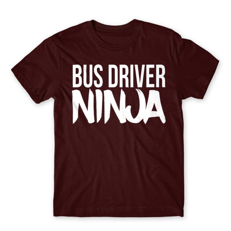 Bus Driver Ninja Burgundy Men's Tee for Bus Driver, Work