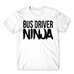 Bus Driver Ninja White Men's Tee for Bus Driver, Work