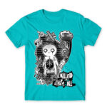 Butterflies Atoll Blue Men's Tee for Anime, Original Art