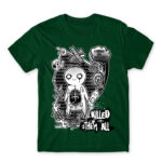 Butterflies Bottle Green Men's T-shirt for Anime, Original Art