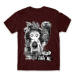 Butterflies Burgundy Men's T-shirt for Anime, Original Art