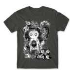 Butterflies Dark Grey Men's Tee for Anime, Original Art