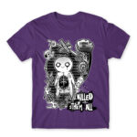 Butterflies Dark Purple Men's Tee for Anime, Original Art