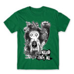 Butterflies Kelly Green Men's Tee for Anime, Original Art