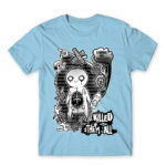 Butterflies Sky Blue Men's Tee for Anime, Original Art