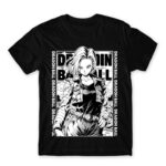 C-18 Poster Black Men's Tee for Anime, Dragon Ball