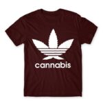 Cannabis Burgundy Men's Tee for Brand Parody, Funny