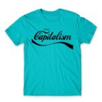 Capitalism Atoll Blue Men's Tee for Brand Parody, Funny