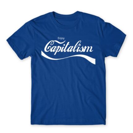 Capitalism Royal Blue Men's Tee for Brand Parody, Funny