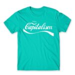 Capitalism Turquoise Men's T-shirt for Brand Parody, Funny