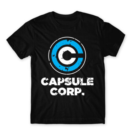 Capsule Corp Black Men's Tee for Anime, Dragon Ball