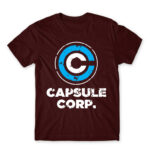 Capsule Corp Burgundy Men's Tee for Anime, Dragon Ball