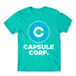 Capsule Corp Turquoise Men's T-shirt for Anime, Dragon Ball