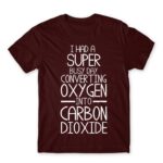 Carbon Dioxide Burgundy Men's Tee for Funny, Sarcastic Humour