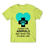 Caring for animals Apple Green Men's T-shirt for Veterinary, Work