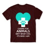 Caring for animals Burgundy Men's Tee for Veterinary, Work