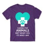 Caring for animals Dark Purple Men's Tee for Veterinary, Work