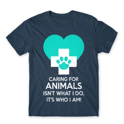 Caring for animals Denim Men's T-shirt for Veterinary, Work