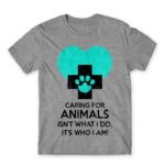 Caring for animals Grey Melange Men's Tee for Veterinary, Work