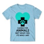 Caring for animals Sky Blue Men's T-shirt for Veterinary, Work