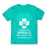 Caring for animals Turquoise Men's T-shirt for Veterinary, Work