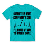 Carpenter’s heart Carpenter’s soul Atoll Blue Men's T-shirt for Carpenter, Work