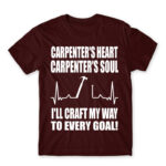 Carpenter’s heart Carpenter’s soul Burgundy Men's T-shirt for Carpenter, Work