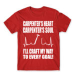 Carpenter’s heart Carpenter’s soul Red Men's T-shirt for Carpenter, Work