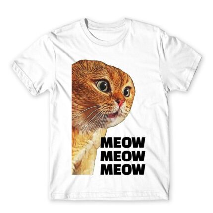 Cat meme – Ginger White Men's Tee for Funny, Meme