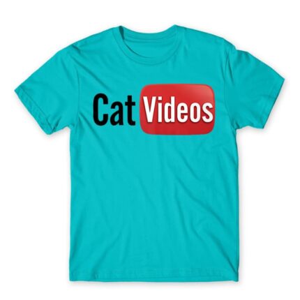 Cat Videos Atoll Blue Men's T-shirt for Brand Parody, Funny