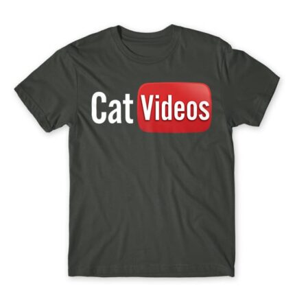 Cat Videos Dark Grey Men's T-shirt for Brand Parody, Funny