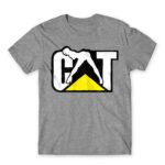 Caterpillar Woman Grey Melange Men's Tee for Brand Parody, Funny