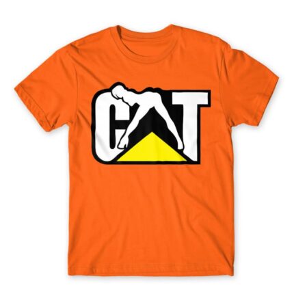 Caterpillar Woman Orange Men's Tee for Brand Parody, Funny