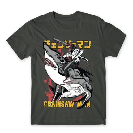 Chainsaw Man Beam Dark Grey Men's T-shirt for Anime, Chainsaw Man
