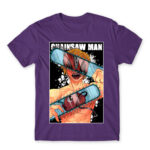 Chainsaw man – Denji Dark Purple Men's Tee for Anime, Chainsaw Man