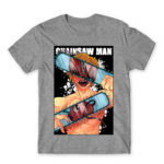 Chainsaw man – Denji Grey Melange Men's Tee for Anime, Chainsaw Man