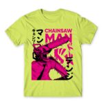 Chainsaw man – Denji – Neon Apple Green Men's T-shirt for Anime, Chainsaw Man