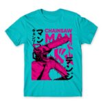 Chainsaw man – Denji – Neon Atoll Blue Men's T-shirt for Anime, Chainsaw Man