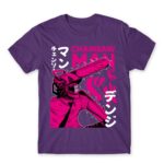 Chainsaw man – Denji – Neon Dark Purple Men's T-shirt for Anime, Chainsaw Man
