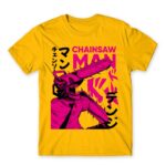 Chainsaw man – Denji – Neon Gold Men's T-shirt for Anime, Chainsaw Man