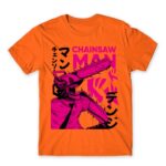 Chainsaw man – Denji – Neon Orange Men's T-shirt for Anime, Chainsaw Man