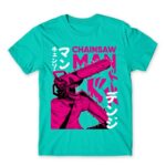 Chainsaw man – Denji – Neon Turquoise Men's T-shirt for Anime, Chainsaw Man