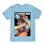 Chainsaw man – Denji Sky Blue Men's T-shirt for Anime, Chainsaw Man