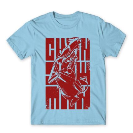Chainsaw Man – Graffiti Poster Sky Blue Men's Tee for Anime, Chainsaw Man