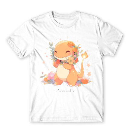 Charmander – Botanical White Men's Tee for Anime, Pokemon