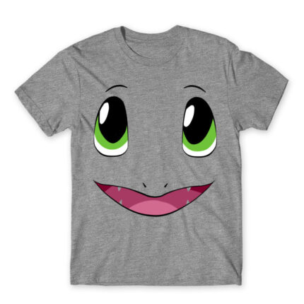 Charmander face Grey Melange Men's Tee for Anime, Pokemon