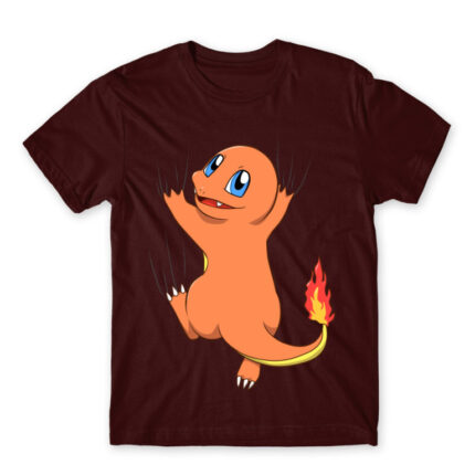 Charmander hanging Burgundy Men's Tee for Anime, Pokemon