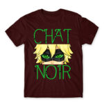 Chat Noir Burgundy Men's T-shirt for Anime, Miraculous Ladybug