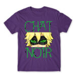 Chat Noir Dark Purple Men's T-shirt for Anime, Miraculous Ladybug